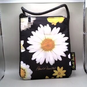 Harold Feinstein Collection Daisy Floral Crossbody Bag Black Yellow White Flower